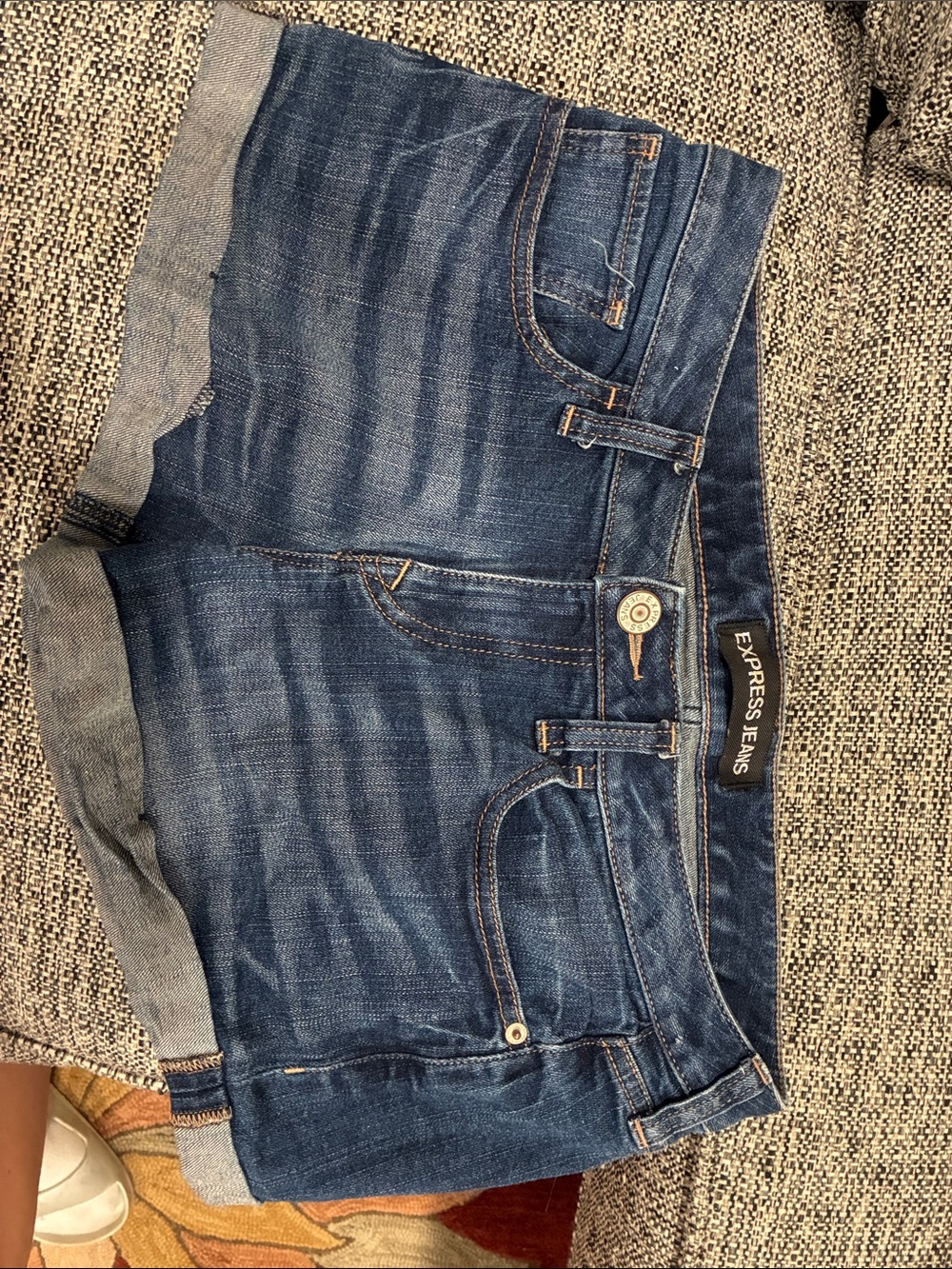 Express Dark Blue Denim Jean Shorts